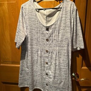 Gray Button-Front Tunic Brand Unknown